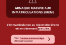 Fraude en cours aux immatriculations sirene
