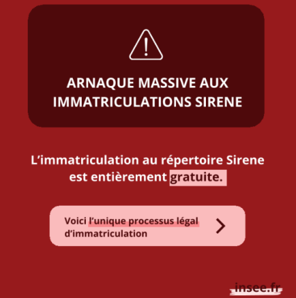 Fraude en cours aux immatriculations sirene